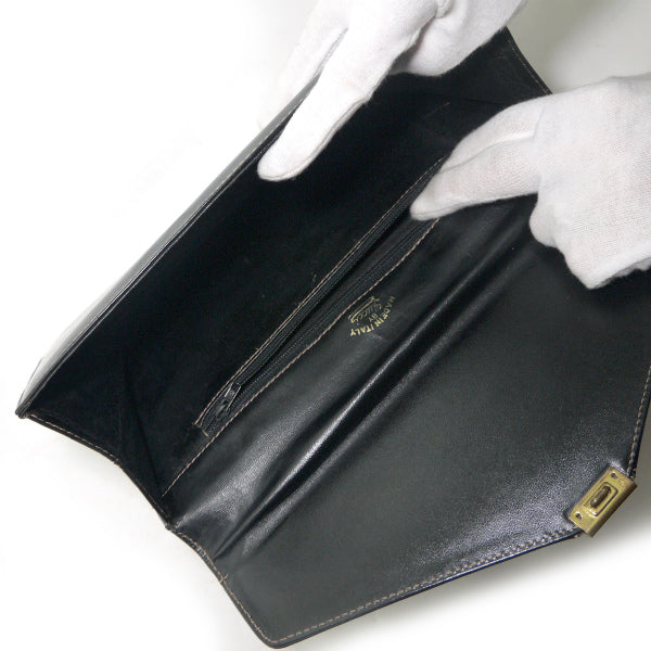 OLD Gucci 総革シェリークラッチバッグ（黒）