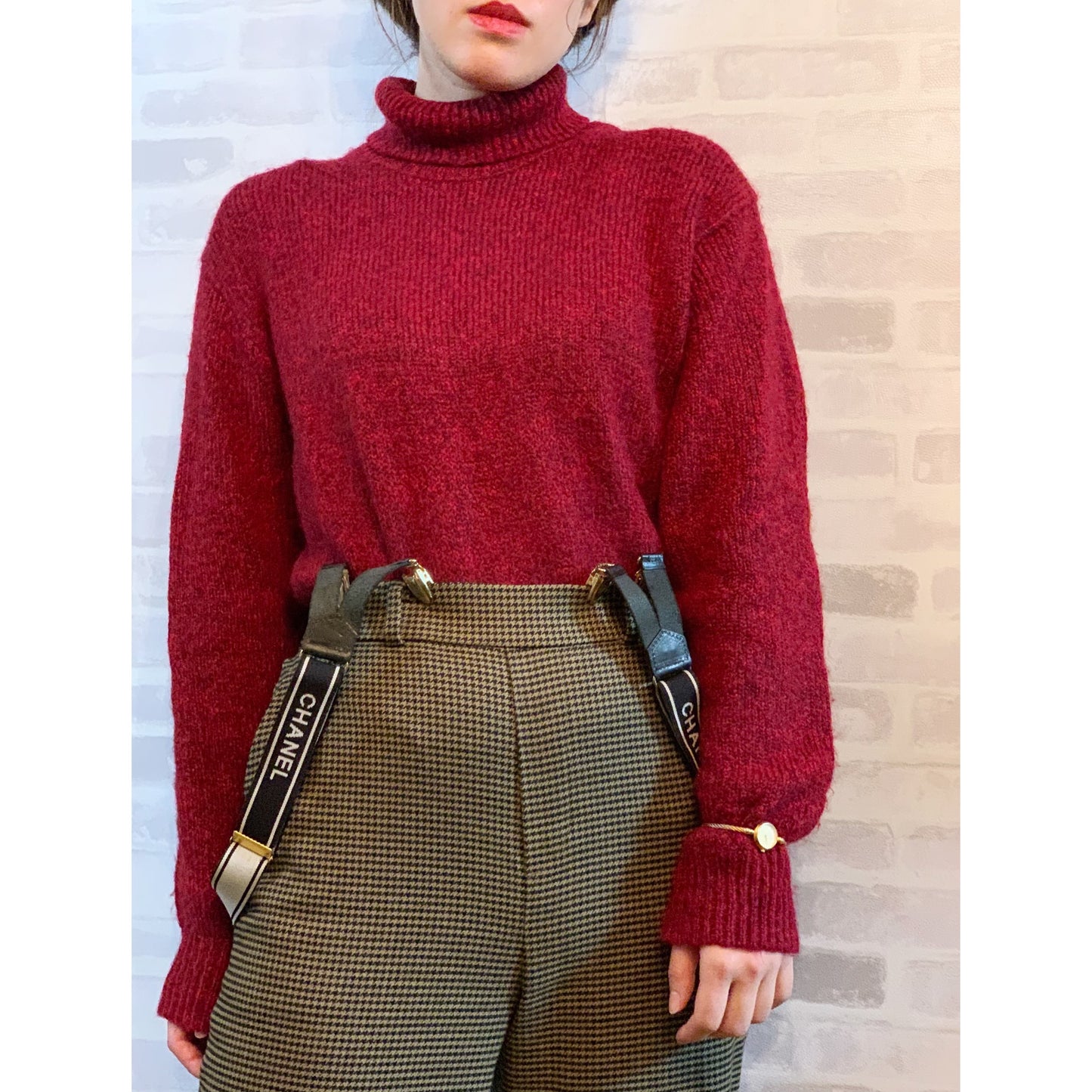 OLD CHANEL 　ロゴサスペンダー（黒/白）