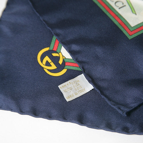 OLD Gucci シルクスカーフ（青FLORA ）