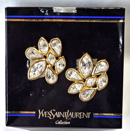 YVES SAINT LAURENTゴールドビジューイヤリング