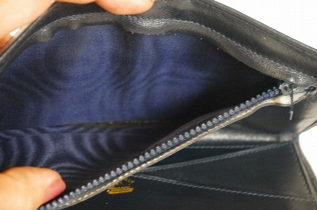OLD Gucci　横長財布（青・シンプルＧＧ）