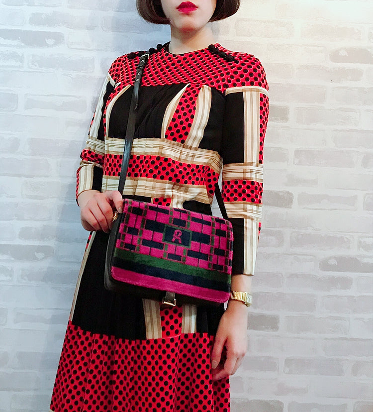 Roberta　チェック柄モケットショルダー