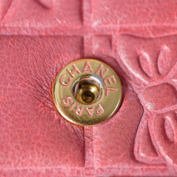 CHANELアイコン型押し財布（ピンク）