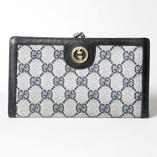OLD Gucci　がま口横長財布（黒ＧＧ）