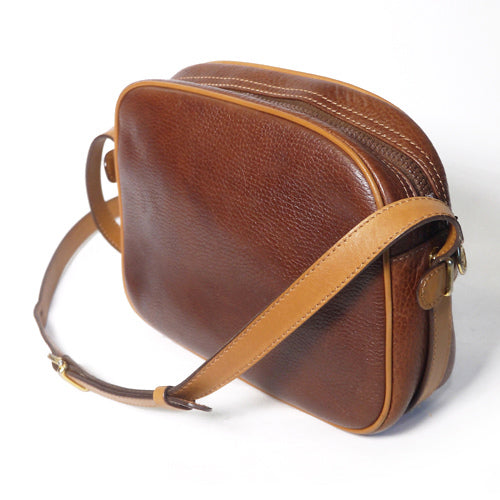 Old Celine レトロ総皮ポシェット（赤茶）