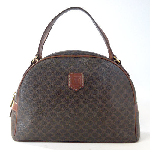 Old Celine　マカダム柄半円ボストン（茶）