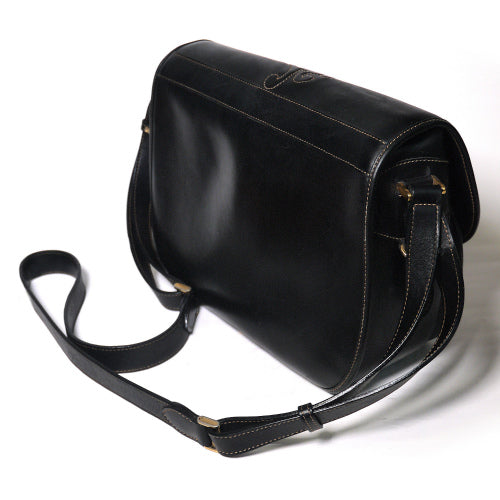 OLD Gucci 斜めがけ（総皮・ステッチ柄・黒）