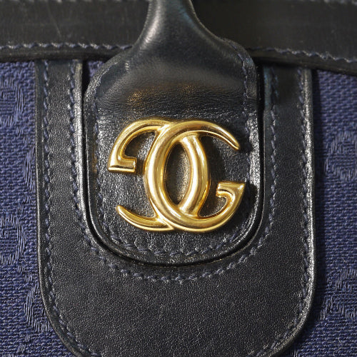 OLD Gucci 半円ミニボストン（紺・キャンパス）