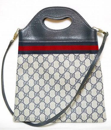 OLD Gucci ２Way　iPadMiniバッグ（ネイビー）