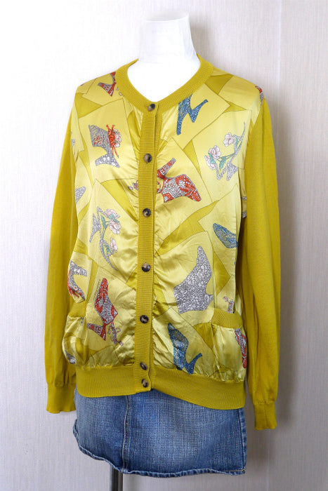 Salvatore Ferragamo　パンプス柄カーディガン（黄）