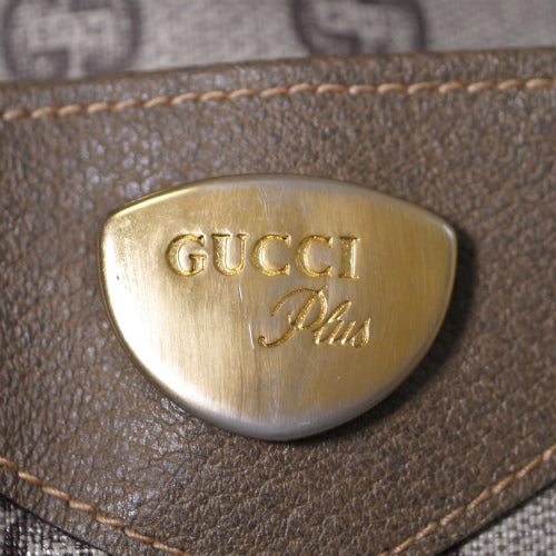 OLD Gucci Plus　折り畳み大型トートボストン（茶）