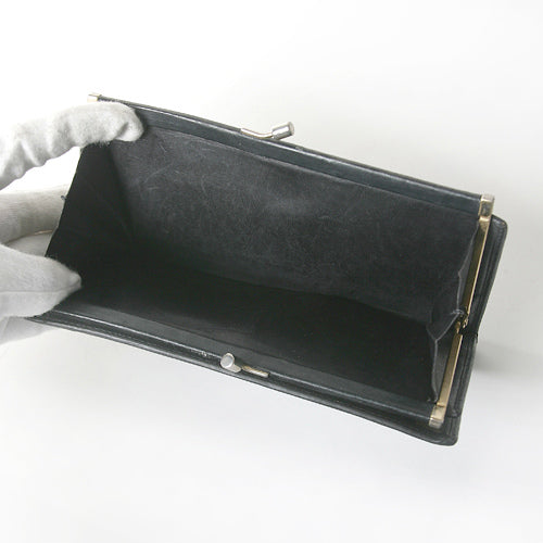 OLD Gucci　がま口横長財布（黒ＧＧ）