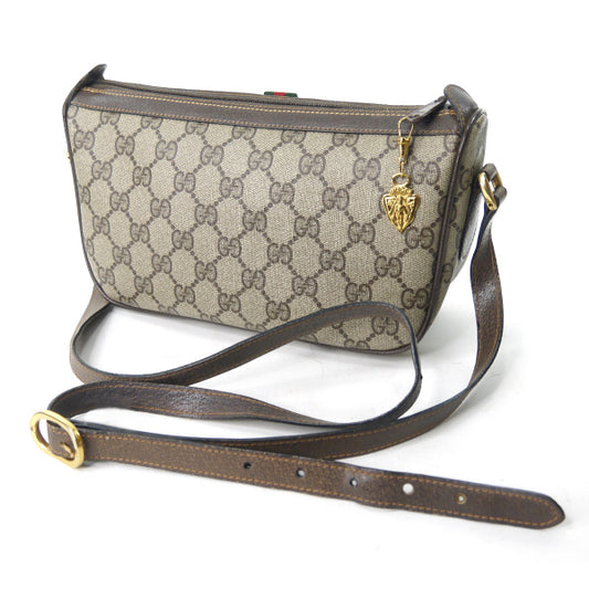 OLD Gucci　縦シェリー半円ミニポシェット（茶）