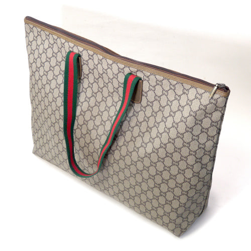 OLD Gucci Plus　折り畳み大型トートボストン（茶）