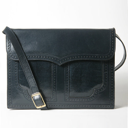 YVES SAINT LAURENT 3Way型押しショルダー(黒）