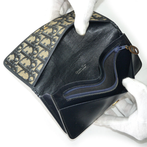 OLD Dior　トロッター柄ジャガード長財布（青）