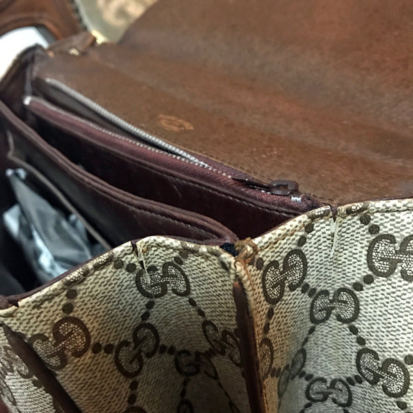 OLD Gucci　<訳あり>シェリーライン斜めがけショルダー(茶）