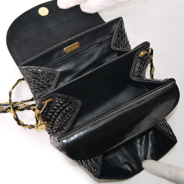 BALLY キルティング ミニチェーンバッグ（黒）