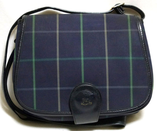 Burberry　レア！青メガチェック　ショルダー