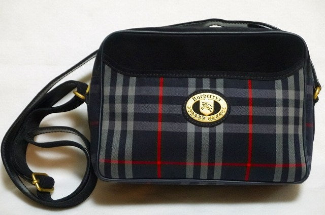 Burberry's チェック斜め掛けショルダー(濃紺)