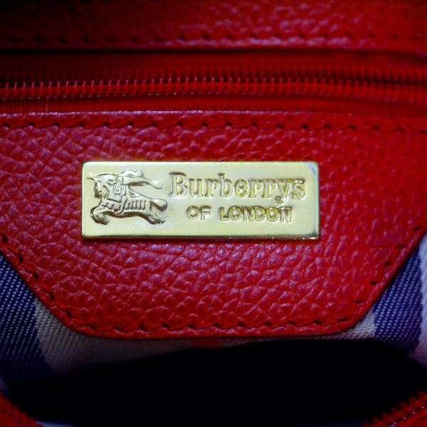 Classical Burberry's　型押しレザーショルダー(赤)