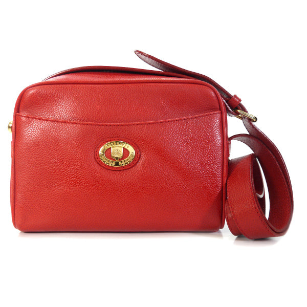 Classical Burberry's　型押しレザーショルダー(赤)