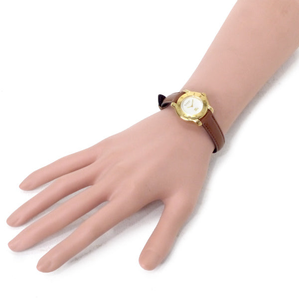 Burberry's ラウンドロゴシェルフェイス腕時計（茶）