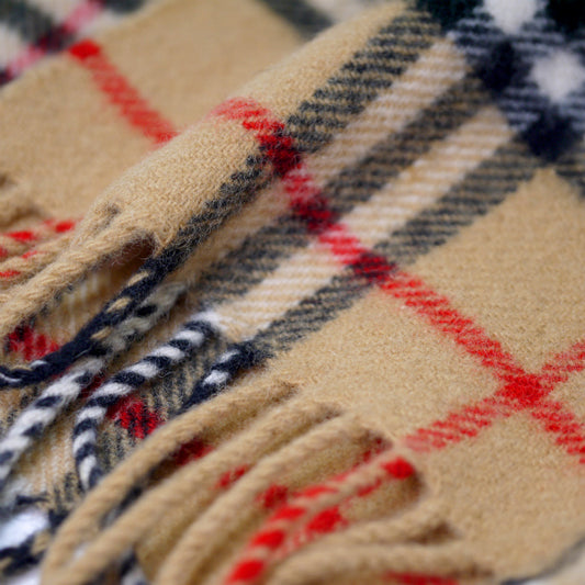 Burberrys ノバチェック柄ウール100%マフラー(ベージュ)