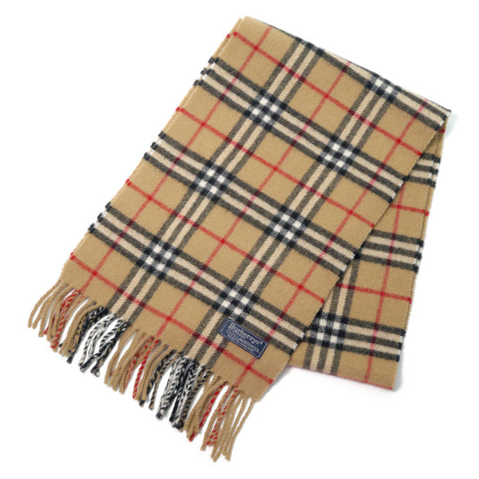 Burberrys ノバチェック柄ウール100%マフラー(ベージュ)