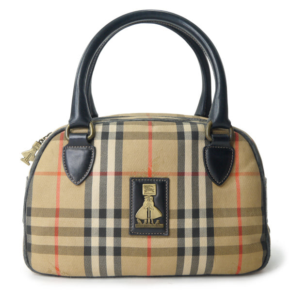 Classical Burberrys　レア！ノバチェック柄ミニハンドバッグ（ベージュ）