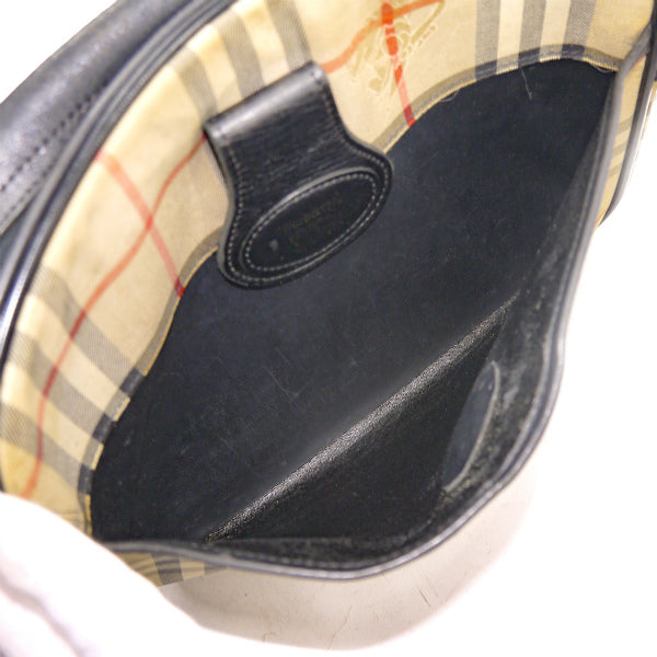 Classical Burberrys　ノバチェック柄 定番ショルダーバッグ（ベージュ×黒）