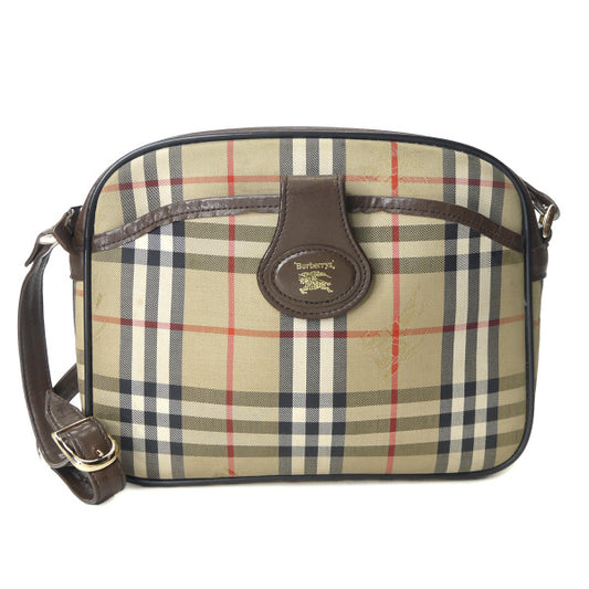 Classical Burberrys　ノバチェック柄 定番ショルダーバッグ（ベージュ×茶）