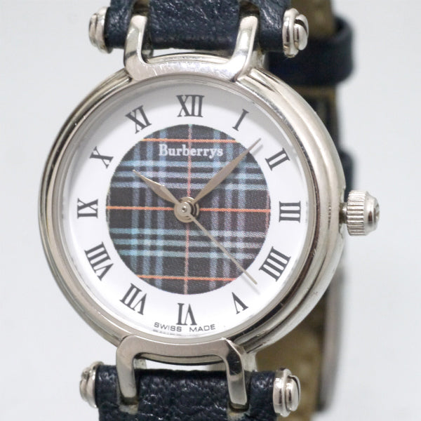Burberry's ラウンドチェック柄フェイス腕時計（紺系）