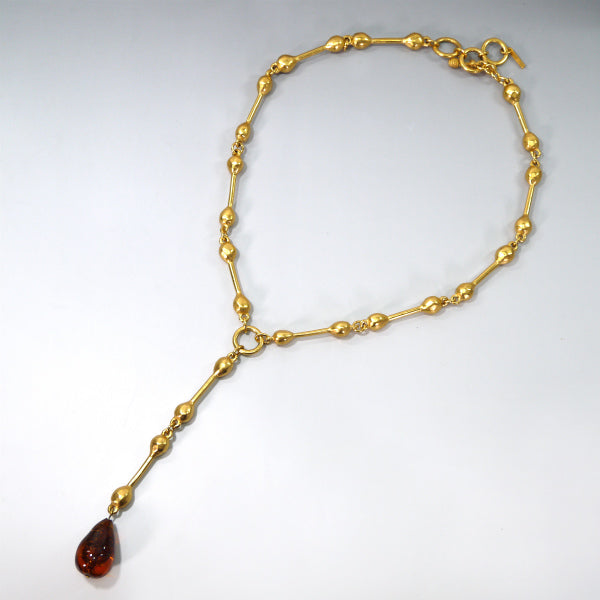 BALENCIAGA　ゴールドバトン×ドロップ ネックレス（箱付き）