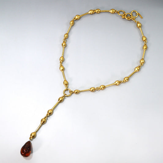 BALENCIAGA　ゴールドバトン×ドロップ ネックレス（箱付き）