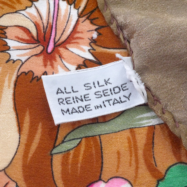 BALENCIAGA 花柄　スカーフ Balenciaga フラワー柄 大判シルクスカーフ（ゴールド系