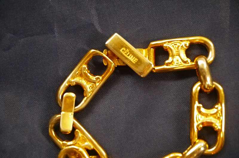 OLD CELINE ゴールドチェーンブレスレット