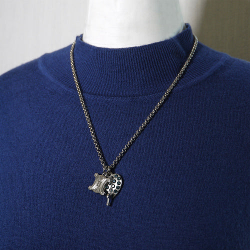 OLD CELINE　マカダム&ハート&鍵ネックレス（シルバー）