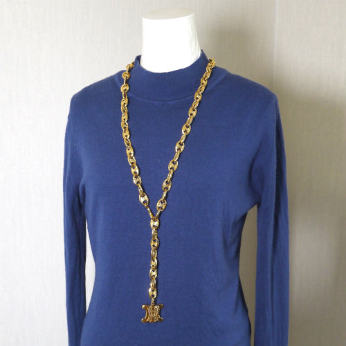 OLD Celine　マカダム　ゴールド　ベルト＆ネックレス