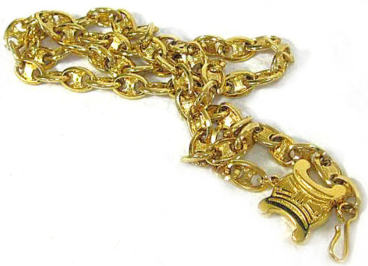 OLD Celine　マカダム　ゴールド　ベルト＆ネックレス