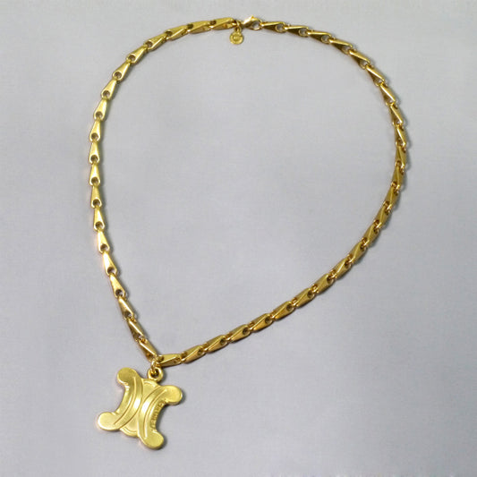 OLD CELINE　マカダム ビッグネックレス（ゴールド/箱付き）