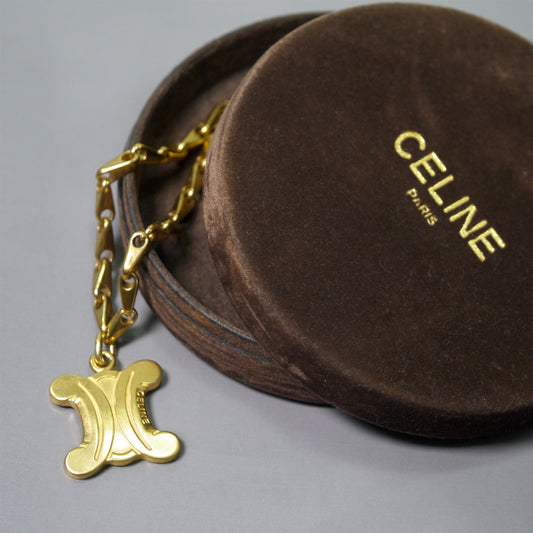 OLD CELINE　マカダム ビッグネックレス（ゴールド/箱付き）