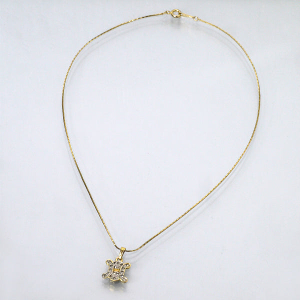 OLD CELINE　マカダムロゴ ジルコニアネックレス（ゴールド）