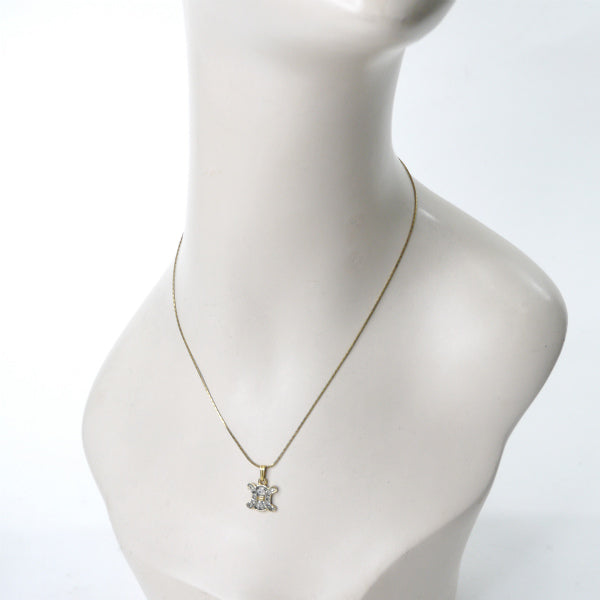 OLD CELINE　マカダムロゴ ジルコニアネックレス（ゴールド）