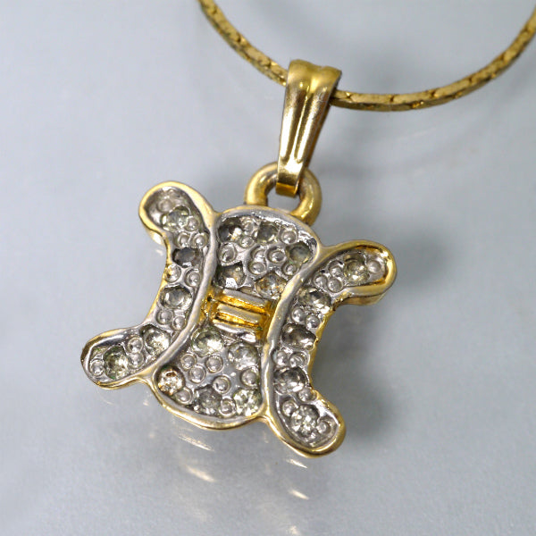 OLD CELINE　マカダムロゴ ジルコニアネックレス（ゴールド）