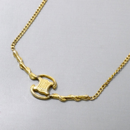 OLD CELINE　マカダム&ロープデザイン ネックレス（ゴールド）