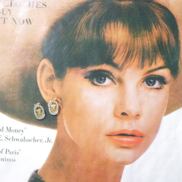 OLD CELINE ジルコニア マカダムイヤリング（ゴールド）