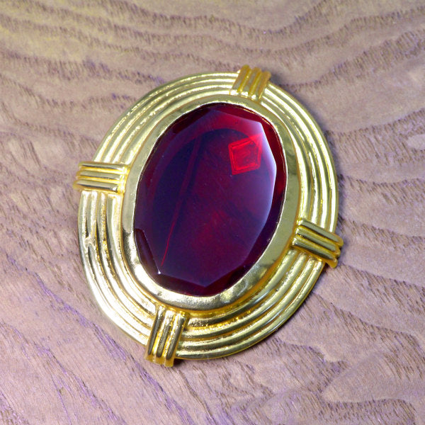 OLD CELINE　ビッグレッドガラス ブローチ