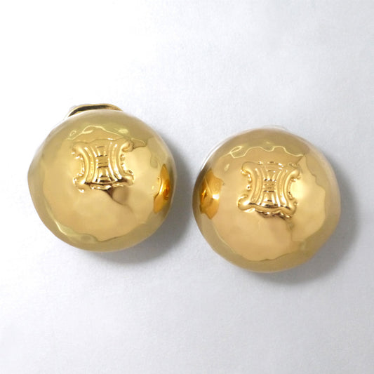 OLD CELINE　ドーム型マカダムロゴイヤリング（ゴールド）