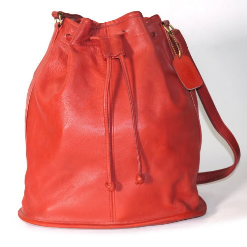 OLD COACH 総革 巾着ショルダー（オレンジ）